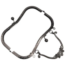 Angel Çanta Aksesuar 21 cm Tutmalı Çanta Klipsi Bursu Füme Metalli - 4