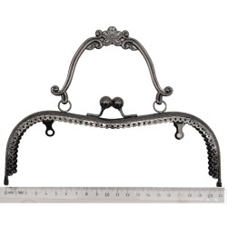 Angel Çanta Aksesuar 21 cm Tutmalı Çanta Klipsi Bursu Füme Metalli - 2