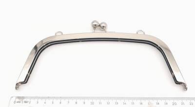 Angel Çanta Aksesuar 21.5 Cm Gümüş Oval Köşe Çanta Klipsi Çanta Bursu - 2