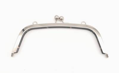 Angel Çanta Aksesuar 21.5 Cm Gümüş Oval Köşe Çanta Klipsi Çanta Bursu - 1