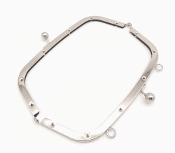 Angel Çanta Aksesuar 21.5 Cm Gümüş Oval Köşe Çanta Klipsi Çanta Bursu - 3