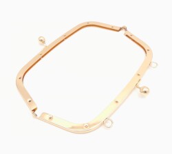 Angel Çanta Aksesuar 21.5 Cm Light Gold Oval Köşe Çanta Klipsi Çanta Bursu - 3