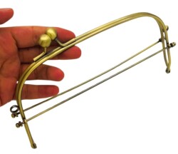 Angel Çanta Aksesuar 22 Cm Antik Renk Oval D Model Çanta Klipsi, Çanta Bursu - Angel Çanta Aksesuar