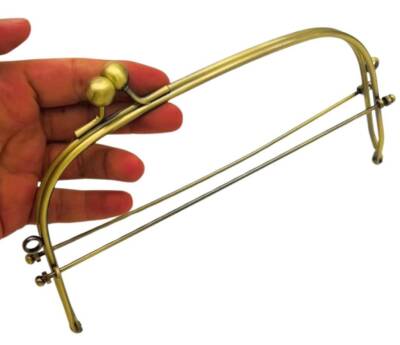 Angel Çanta Aksesuar 22 Cm Antik Renk Oval D Model Çanta Klipsi, Çanta Bursu - 1