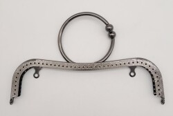 Angel Çanta Aksesuar 22 cm Bilezik Model Çanta Klipsi Çanta Bursu Füme Metal - Angel Çanta Aksesuar