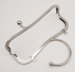 Angel Çanta Aksesuar 22 cm Bilezik Model Çanta Klipsi Çanta Bursu Gümüş Metal - 2