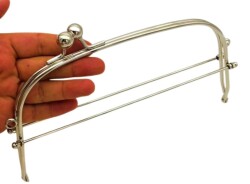 Angel Çanta Aksesuar 22 Cm Gümüş Renk Oval D Model Çanta Klipsi, Çanta Bursu - 3