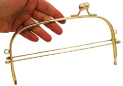 Angel Çanta Aksesuar 22 Cm Light Gold Renk Oval D Model Çanta Klipsi, Çanta Bursu - Angel Çanta Aksesuar