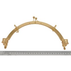 Angel Çanta Aksesuar 25 cm Light Gold Metal Halkalı Oval Çanta Klipsi Bursu - 6