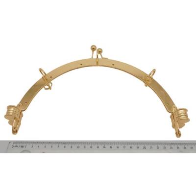 Angel Çanta Aksesuar 25 cm Light Gold Metal Halkalı Oval Çanta Klipsi Bursu - 6