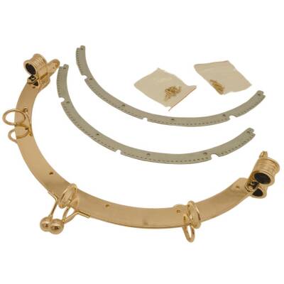 Angel Çanta Aksesuar 25 cm Light Gold Metal Halkalı Oval Çanta Klipsi Bursu - 4