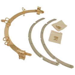 Angel Çanta Aksesuar 25 cm Light Gold Metal Halkalı Oval Çanta Klipsi Bursu - 5