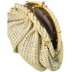 Angel Çanta Aksesuar 25 cm Light Gold Metal Halkalı Oval Çanta Klipsi Bursu - 7