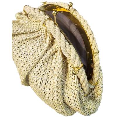 Angel Çanta Aksesuar 25 cm Light Gold Metal Halkalı Oval Çanta Klipsi Bursu - 7