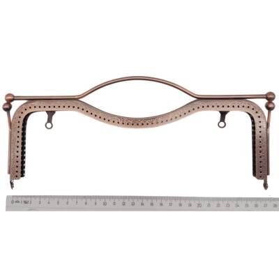 Angel Çanta Aksesuar 27 cm Üstten Tutmalı Çanta Klipsi Çanta Bursu Bakır Renk Metal - 2