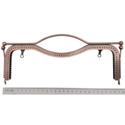 Angel Çanta Aksesuar 27 cm Üstten Tutmalı Çanta Klipsi Çanta Bursu Bakır Renk Metal - 2