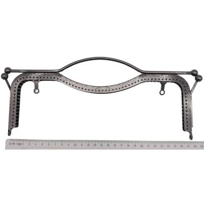 Angel Çanta Aksesuar 27 cm Üstten Tutmalı Çanta Klipsi Çanta Bursu Füme Metal - 2