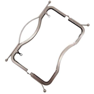 Angel Çanta Aksesuar 27 cm Üstten Tutmalı Çanta Klipsi Çanta Bursu Gümüş Metal - 4