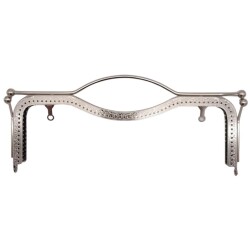 Angel Çanta Aksesuar 27 cm Üstten Tutmalı Çanta Klipsi Çanta Bursu Gümüş Metal - Angel Çanta Aksesuar