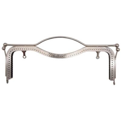 Angel Çanta Aksesuar 27 cm Üstten Tutmalı Çanta Klipsi Çanta Bursu Gümüş Metal - 1