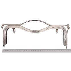 Angel Çanta Aksesuar 27 cm Üstten Tutmalı Çanta Klipsi Çanta Bursu Gümüş Metal - 2