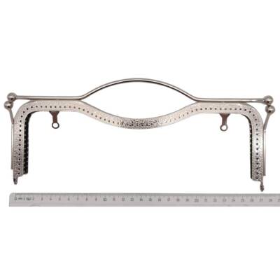 Angel Çanta Aksesuar 27 cm Üstten Tutmalı Çanta Klipsi Çanta Bursu Gümüş Metal - 2