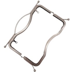 Angel Çanta Aksesuar 27 cm Üstten Tutmalı Çanta Klipsi Çanta Bursu Gümüş Metal - 4