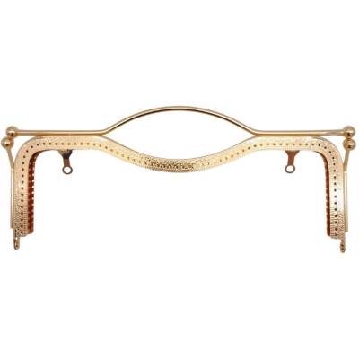 Angel Çanta Aksesuar 27 cm Üstten Tutmalı Çanta Klipsi Çanta Bursu Light Gold Metal - 1