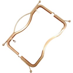 Angel Çanta Aksesuar 27 cm Üstten Tutmalı Çanta Klipsi Çanta Bursu Light Gold Metal - 4