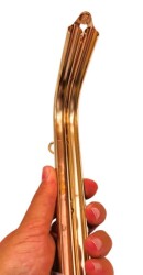 Angel Çanta Aksesuar 28 cm Taşlı Çanta Klipsi Çanta Bursu Light Gold Metalli (Vidalıdır) - 2