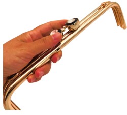 Angel Çanta Aksesuar 28 cm Taşlı Çanta Klipsi Çanta Bursu Light Gold Metalli (Vidalıdır) - 4