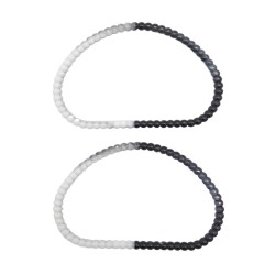 Angel Çanta Aksesuar Akrilik Görünümlü Plastik Çanta Sapı No:16 Siyah Beyaz Renk - 2