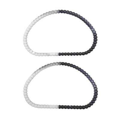 Angel Çanta Aksesuar Akrilik Görünümlü Plastik Çanta Sapı No:16 Siyah Beyaz Renk - 2