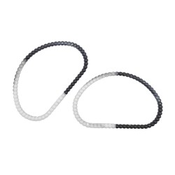 Angel Çanta Aksesuar Akrilik Görünümlü Plastik Çanta Sapı No:16 Siyah Beyaz Renk - 3