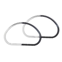 Angel Çanta Aksesuar Akrilik Görünümlü Plastik Çanta Sapı No:16 Siyah Beyaz Renk - Angel Çanta Aksesuar