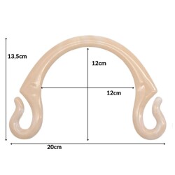 Angel Çanta Aksesuar Akrilik Görünümlü Plastik Çanta Sapı No:28 Krem Renk - 4