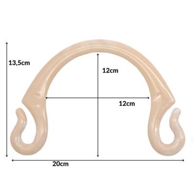 Angel Çanta Aksesuar Akrilik Görünümlü Plastik Çanta Sapı No:28 Krem Renk - 4