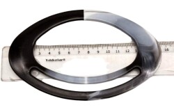 Angel Çanta Aksesuar Akrilik Görünümlü Plastik Çanta Sapı Siyah Beyaz Tonlu - 2