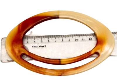 Angel Çanta Aksesuar Akrilik Görünümlü Plastik Çanta Sapı Taba Bej Tonlu - 2