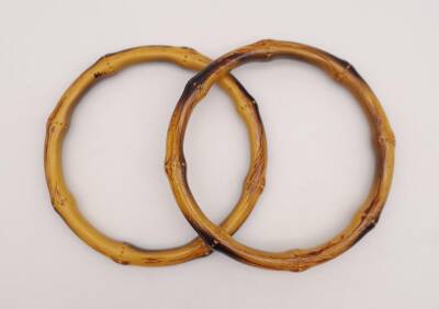 Angel Çanta Aksesuar Bambu Görünümlü 11 cm Çapında Plastik Çift Sap - 1