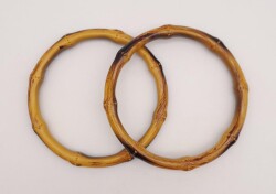 Angel Çanta Aksesuar Bambu Görünümlü 11 cm Çapında Plastik Çift Sap - Angel Çanta Aksesuar