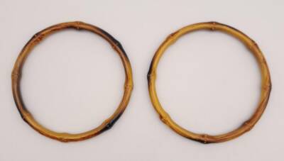 Angel Çanta Aksesuar Bambu Görünümlü 13 cm Çapında Plastik Çift Sap - 2