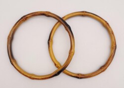 Angel Çanta Aksesuar Bambu Görünümlü 13 cm Çapında Plastik Çift Sap - Angel Çanta Aksesuar