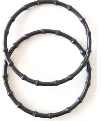 Angel Çanta Aksesuar Bambu Görünümlü Plastik Çanta Sapı Siyah Renk A2 - 1