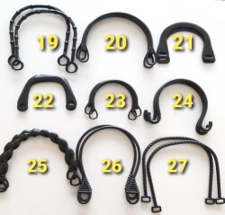 Angel Çanta Aksesuar Bambu Görünümlü Plastik Çanta Sapı Siyah Renk A24 - 4