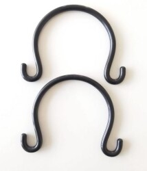 Angel Çanta Aksesuar Bambu Görünümlü Plastik Çanta Sapı Siyah Renk A24 - Angel Çanta Aksesuar