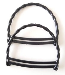 Angel Çanta Aksesuar Bambu Görünümlü Plastik Çanta Sapı Siyah Renk A8 - Angel Çanta Aksesuar