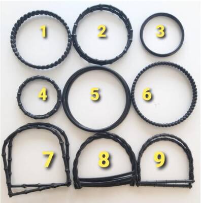 Angel Çanta Aksesuar Bambu Görünümlü Plastik Çanta Sapı Siyah Renk A8 - 2