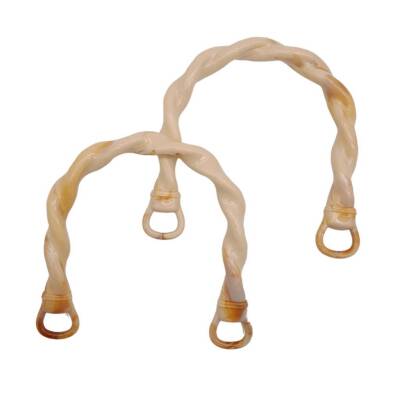 Angel Çanta Aksesuar Burgu Model Akrilik Görünümlü Plastik Çanta Sapı Bej Renk - 1