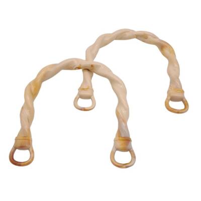 Angel Çanta Aksesuar Burgu Model Akrilik Görünümlü Plastik Çanta Sapı Bej Renk - 2